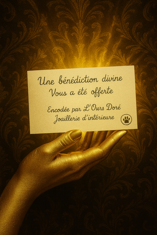 carte cadeau a offrir benediction divine lours dore