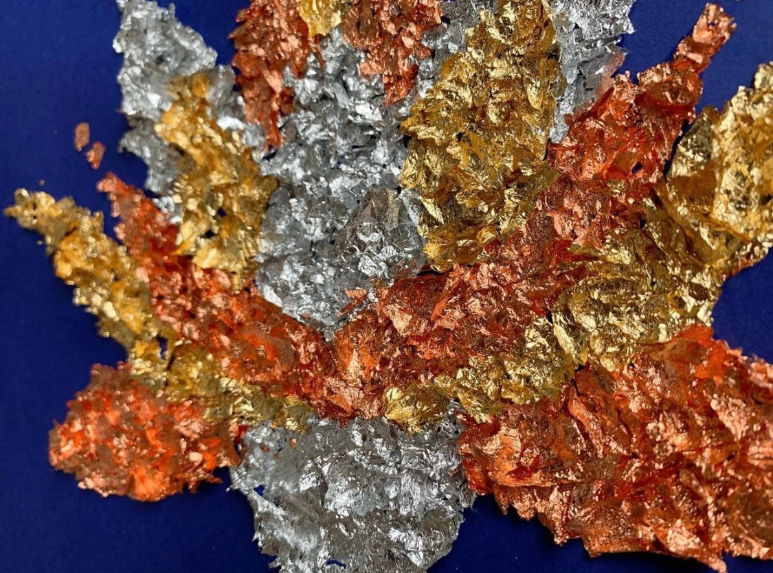 Lotus sacré - Tableau en feuilles dorées fait par L'ours Doré