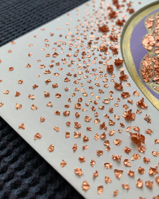 Fleur de vie - Tableau en feuilles bronze fait par L'ours Doré