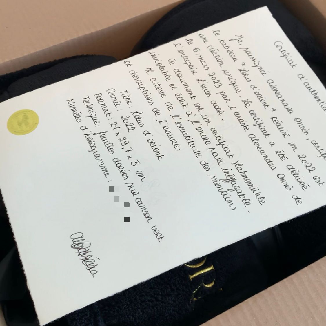 certificat authenticité lours dore