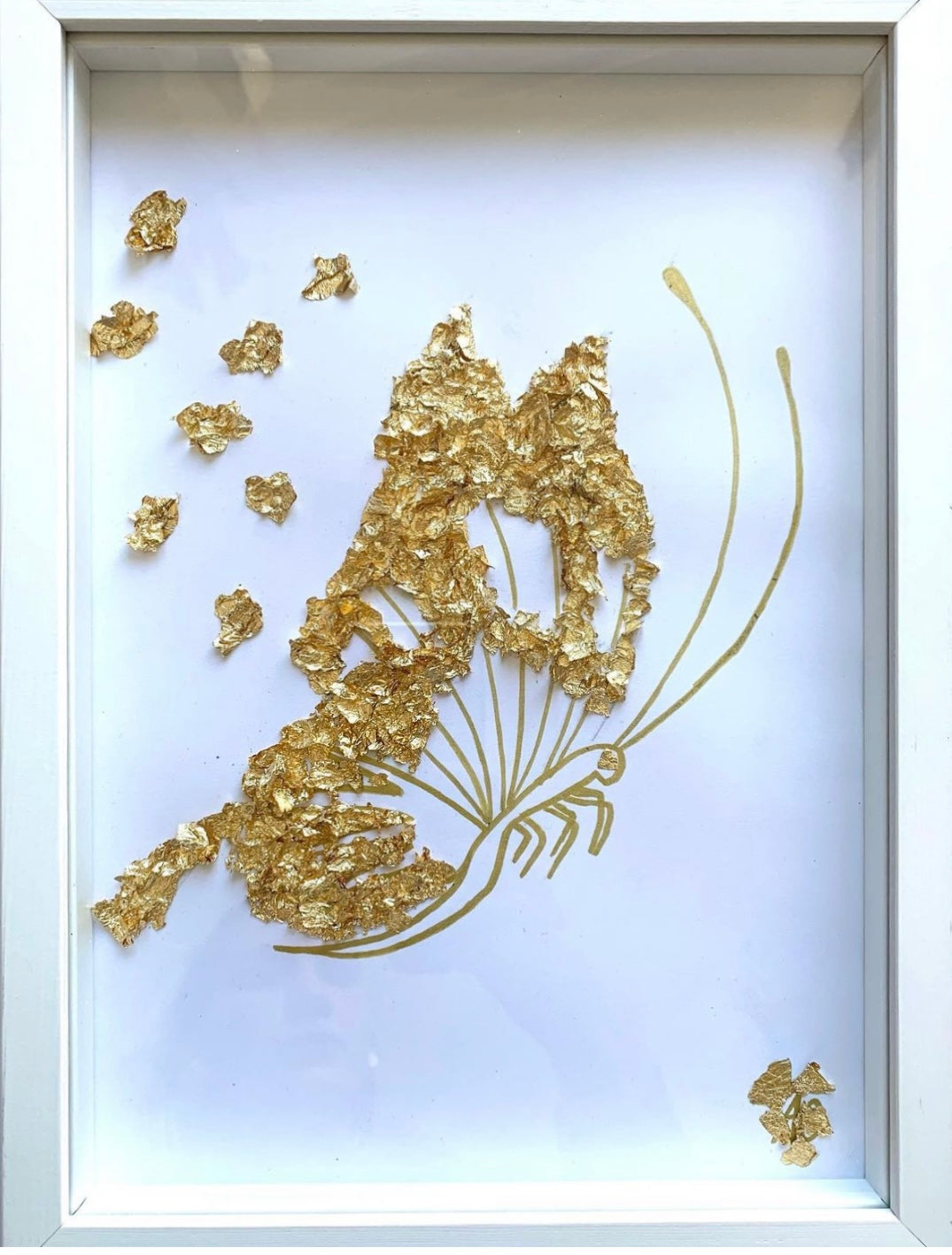 Papillon - Tableaux en feuilles dorées fait par L'ours Doré