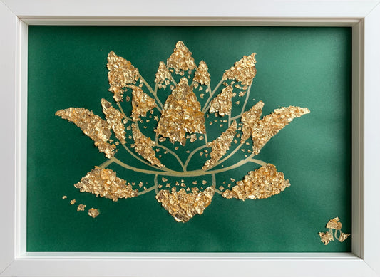 Lotus d'orient - Tableaux en feuilles d'or fait par L'ours Doré