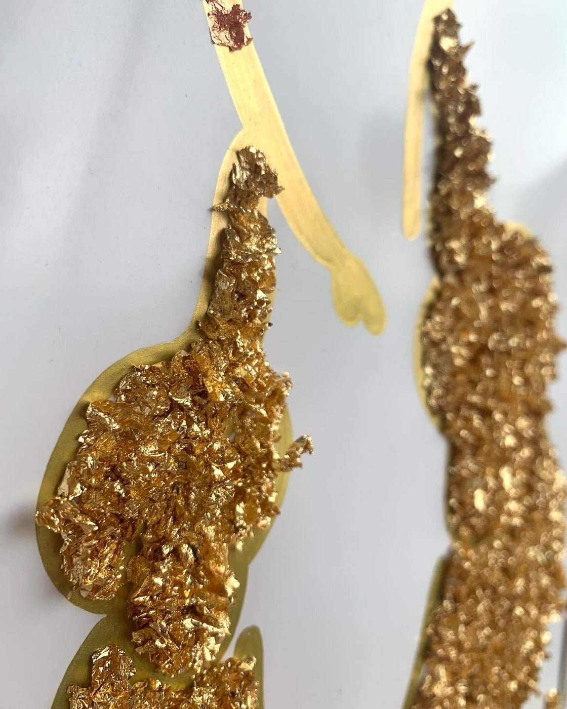 Tableau coeur en feuilles d'or fait par L'ours Doré