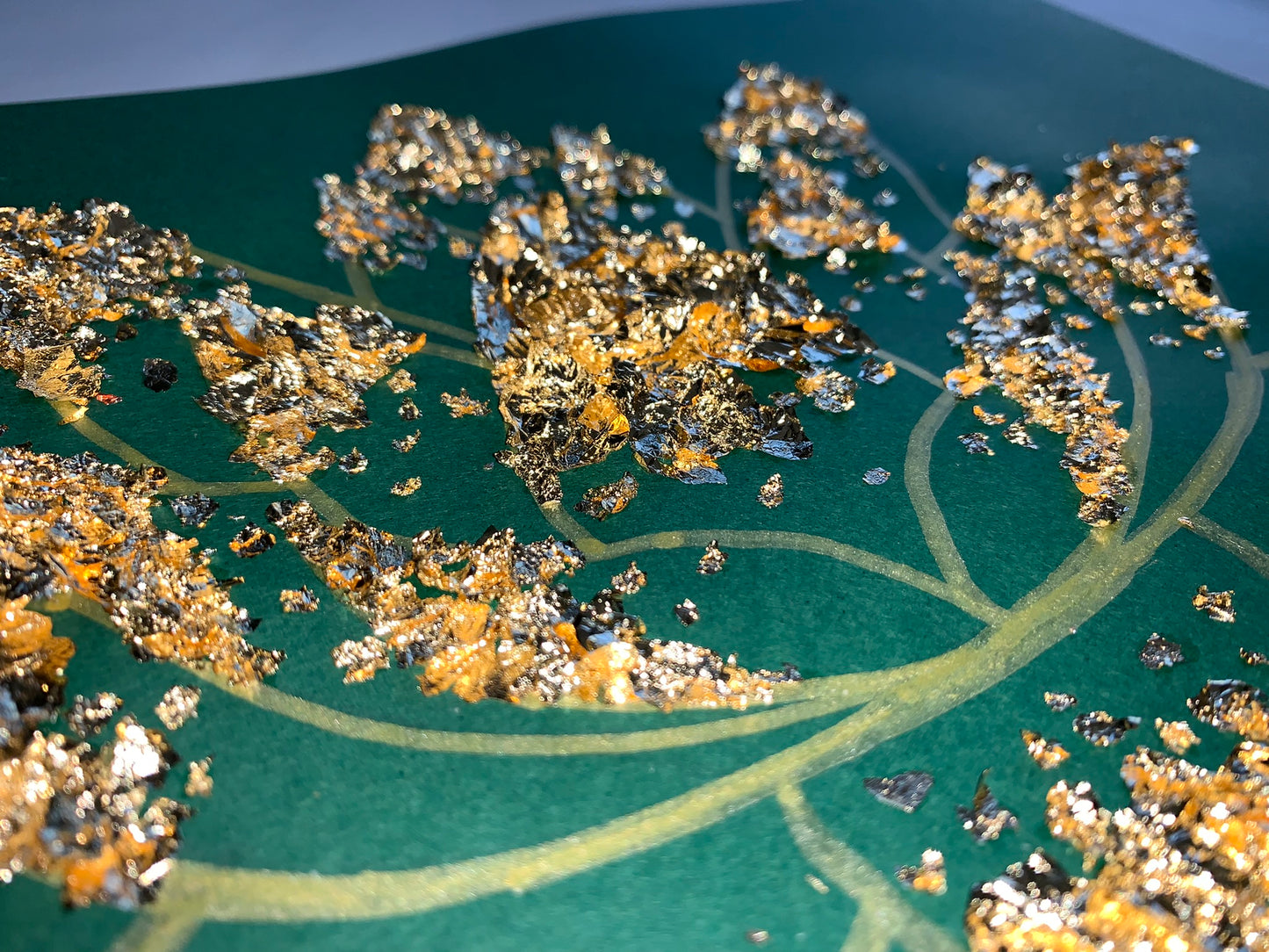 Lotus d'orient - Tableaux en feuilles d'or fait par L'ours Doré