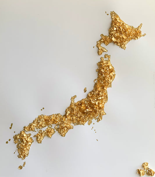 Japon - Tableaux en feuilles dorées fait par L'ours Doré