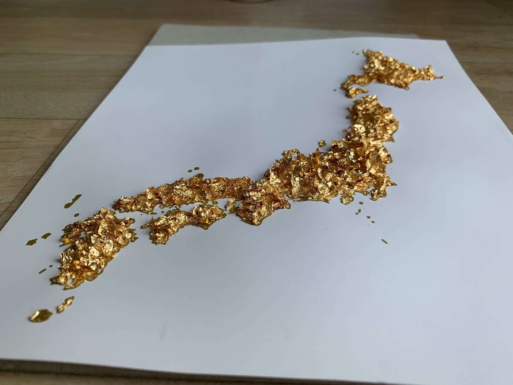 Tableau du Japon fait en feuilles d'or