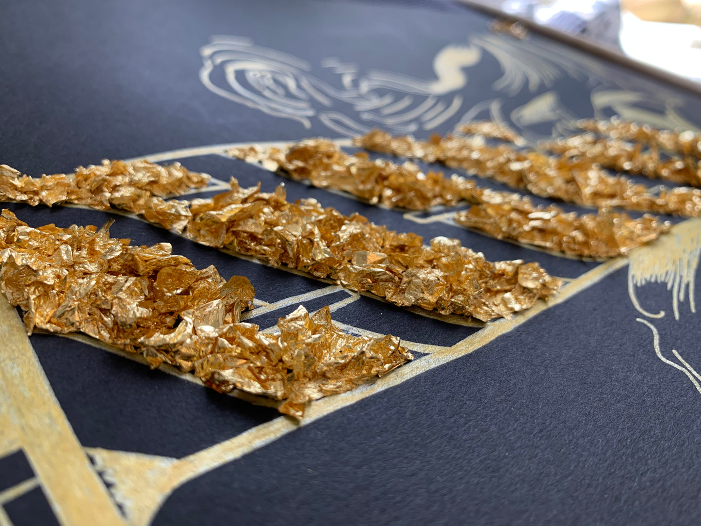 Phare d'Or - Tableaux en feuilles en or fait par L'ours Doré